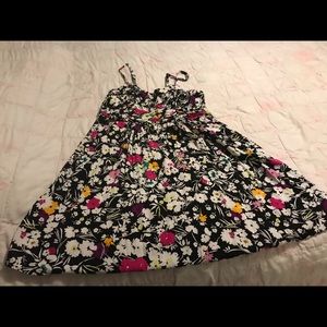 Floral black and white with color sun dress